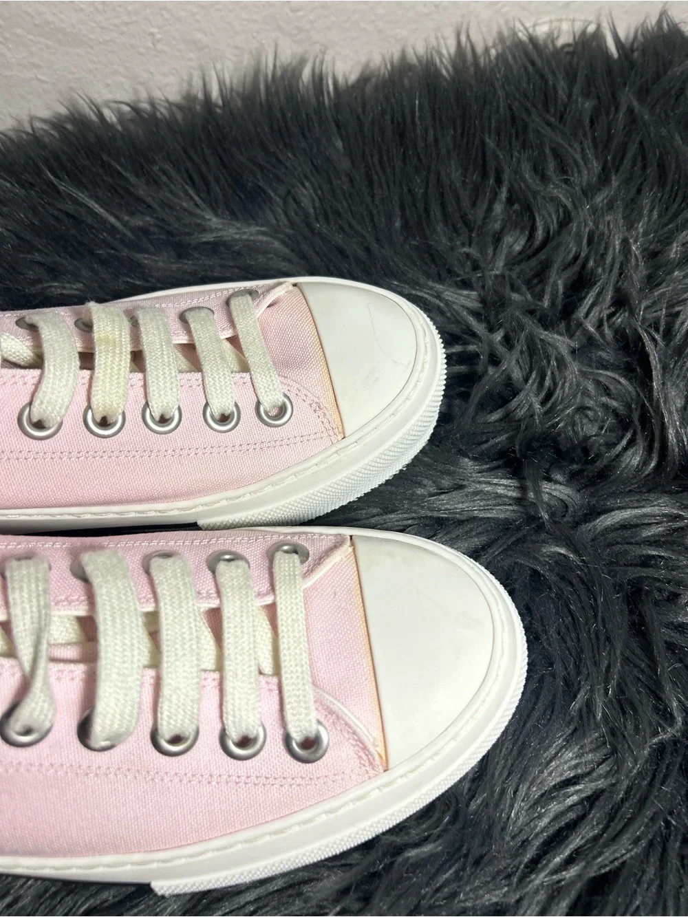 Burberry Pink Organic Cotton Low-Top Canvas Sneakers Size US 8.5 - Picture 9 of 13